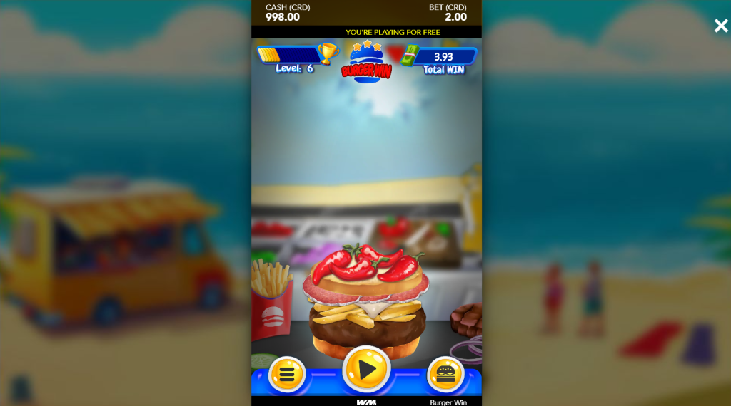 Símbolos de juego de Burger Win